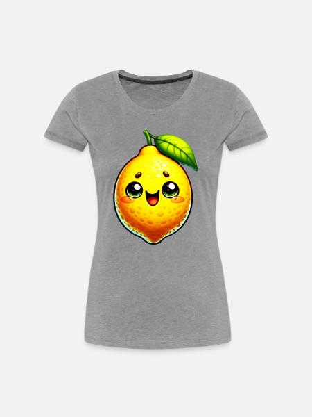 Zitrone Zitronen - Frauen Premium Bio T-Shirt - Grau meliert