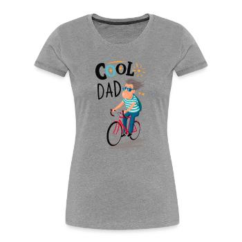 Cool Dad Radfahren - Frauen Premium Bio T-Shirt - Grau meliert - Vorne - Mia (176cm)