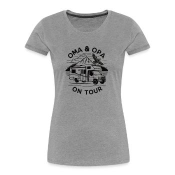 Oma und Opa on Tour Wohnmobil - Frauen Premium Bio T-Shirt - Grau meliert - Vorne - Mia (176cm)