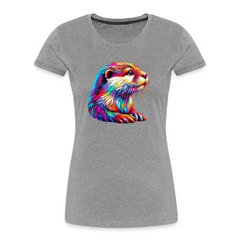 Otter - Women's Premium Organic T-Shirt - heather grey - Front - Mia (176cm)