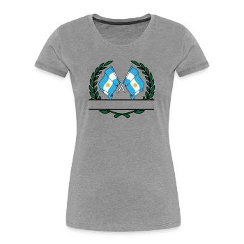 Drapeaux Argentine bannière couronne de laurier - T-shirt bio Premium Femme - gris chiné - Devant - Mia (176cm)