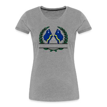 Flags Curacao laurel wreath banner - Women's Premium Organic T-Shirt - heather grey - Front - Mia (176cm)