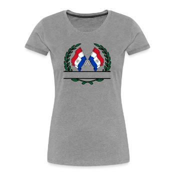 Flags Paraguay laurel wreath banner - Women's Premium Organic T-Shirt - heather grey - Front - Mia (176cm)