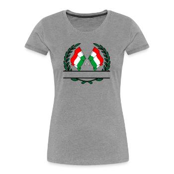 Flags Hungary laurel wreath banner - Women's Premium Organic T-Shirt - heather grey - Front - Mia (176cm)