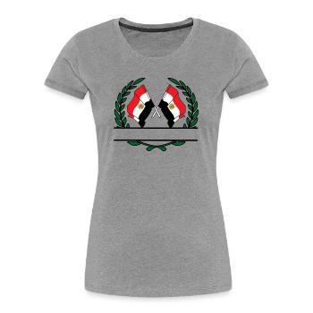 Flags Egypt laurel wreath banner - Women's Premium Organic T-Shirt - heather grey - Front - Mia (176cm)