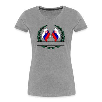 Flags Slovakia laurel wreath banner - Women's Premium Organic T-Shirt - heather grey - Front - Mia (176cm)