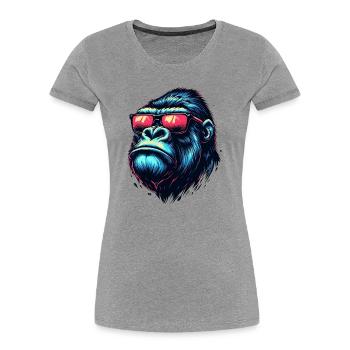 Gorilla - Women's Premium Organic T-Shirt - heather grey - Front - Mia (176cm)