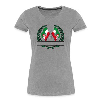 Drapeaux Rhénanie-du-Nord-Westphalie couronne de laurier bannière - T-shirt bio Premium Femme - gris chiné - Devant - Mia (176cm)