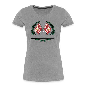 Flags Bremen laurel wreath banner - Women's Premium Organic T-Shirt - heather grey - Front - Mia (176cm)