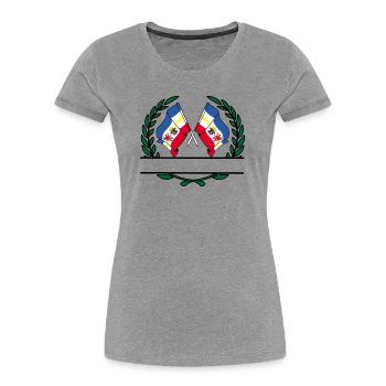 Flags Mecklenburg Vorpommern laurel wreath banner - Women's Premium Organic T-Shirt - heather grey - Front - Mia (176cm)