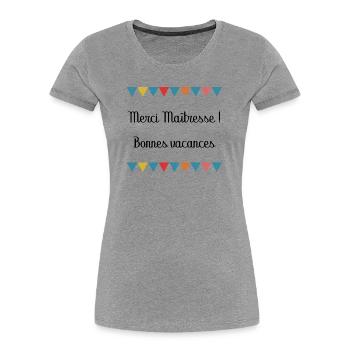 GELIEBTE. VIELEN DANK. DANKE HERRIN - Frauen Premium Bio T-Shirt - Grau meliert - Vorne - Mia (176cm)
