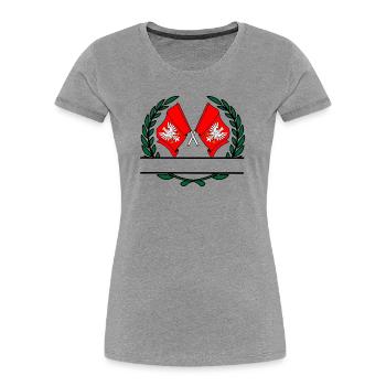 Flags Masovia laurel wreath banner - Women's Premium Organic T-Shirt - heather grey - Front - Mia (176cm)