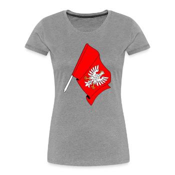 Flagge: Masowien, Polen - Frauen Premium Bio T-Shirt - Grau meliert - Vorne - Mia (176cm)