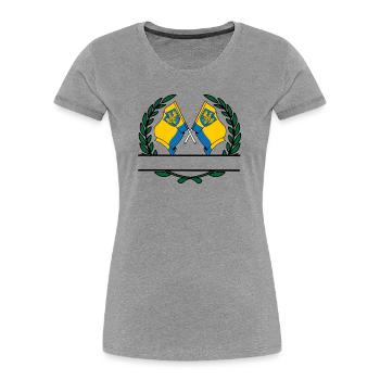 Flags Opole laurel wreath banner - Women's Premium Organic T-Shirt - heather grey - Front - Mia (176cm)