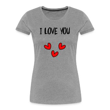 LIEBE. PAAR. GERADE VERHEIRATET. Junggesellinnenabschied. VALENTINSTAG. - Frauen Premium Bio T-Shirt - Grau meliert - Vorne - Mia (176cm)