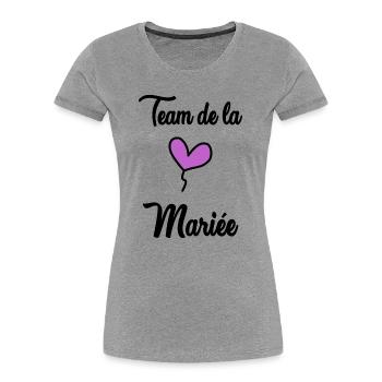WEDDING. BRIDE-TO-BE. Bachelorette party. TEAM. TEAM MARIEE - Women's Premium Organic T-Shirt - heather grey - Front - Mia (176cm)