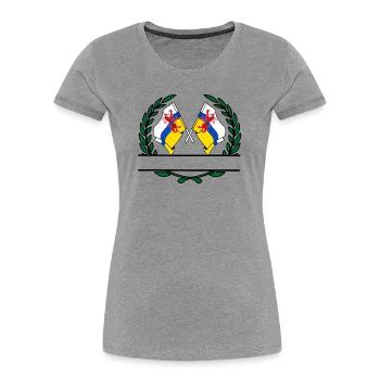 Flaggen Provinz Limburg Lorbeerkranz Banner - Frauen Premium Bio T-Shirt - Grau meliert - Vorne - Mia (176cm)