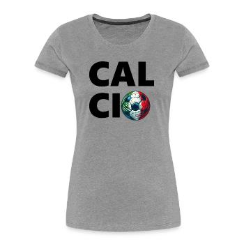 Italienischer Fußball - Frauen Premium Bio T-Shirt - Grau meliert - Vorne - Mia (176cm)