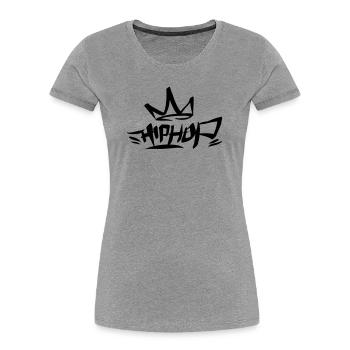 Graffiti Tag HipHop King 01 1C - Frauen Premium Bio T-Shirt - Grau meliert - Vorne - Mia (176cm)