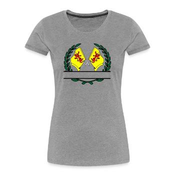 Drapeaux province Hollande méridionale bannière couronne de laurier - T-shirt bio Premium Femme - gris chiné - Devant - Mia (176cm)