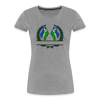 Flaggen Provinz Flevoland Lorbeerkranz Banner - Frauen Premium Bio T-Shirt - Grau meliert - Vorne - Mia (176cm)