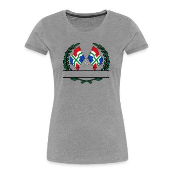 Flaggen Provinz Groningen Lorbeerkranz Banner - Frauen Premium Bio T-Shirt - Grau meliert - Vorne - Mia (176cm)