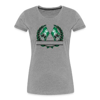Flags East Flanders Belgium laurel wreath banner - Women's Premium Organic T-Shirt - heather grey - Front - Mia (176cm)