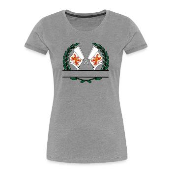 Flags Limburg Belgium laurel wreath banner - Women's Premium Organic T-Shirt - heather grey - Front - Mia (176cm)