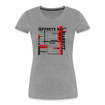 Map of Waikiki and Fuerteventura Beaches - Women's Premium Organic T-Shirt - heather grey - Front - Mia (176cm)