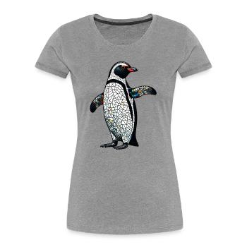 Penguin - Women's Premium Organic T-Shirt - heather grey - Front - Mia (176cm)