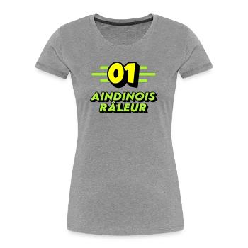 Klagender Aindinois - Frauen Premium Bio T-Shirt - Grau meliert - Vorne - Mia (176cm)