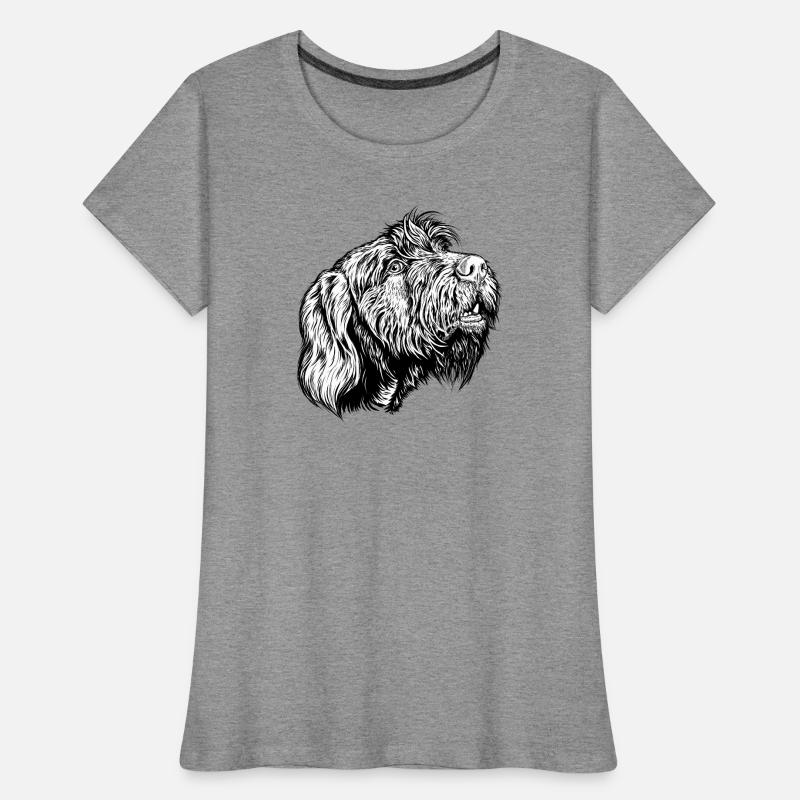Pudelpointer redet mit Frauen Premium Bio T-Shirt