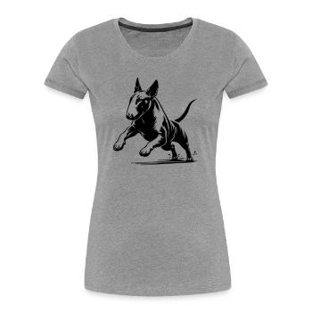 Bull terrier - Women's Premium Organic T-Shirt - heather grey - Front - Mia (176cm)