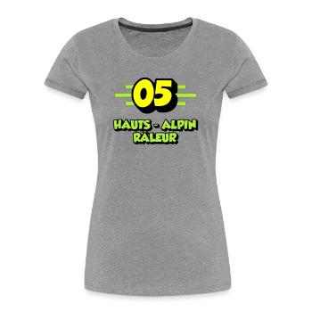 Hochalpiner Nörgler - Frauen Premium Bio T-Shirt - Grau meliert - Vorne - Mia (176cm)