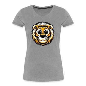 Lion - Women's Premium Organic T-Shirt - heather grey - Front - Mia (176cm)