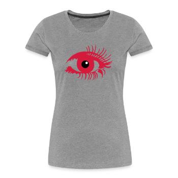 Auge Make up - Frauen Premium Bio T-Shirt - Grau meliert - Vorne - Mia (176cm)