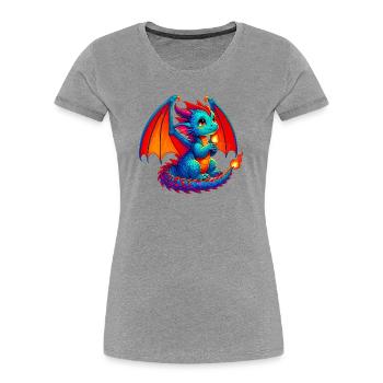 Dragon - Women's Premium Organic T-Shirt - heather grey - Front - Mia (176cm)