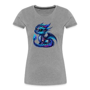 Dragon - T-shirt bio Premium Femme - gris chiné - Devant - Mia (176cm)