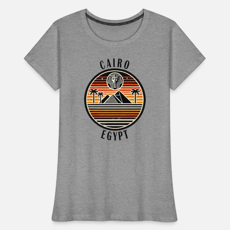 Conception de la pyramide du Caire en Égypte T-shirt bio Premium Femme
