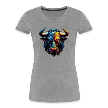 Bull - Women's Premium Organic T-Shirt - heather grey - Front - Mia (176cm)