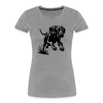 Magyar Vizsla - T-shirt bio Premium Femme - gris chiné - Devant - Mia (176cm)