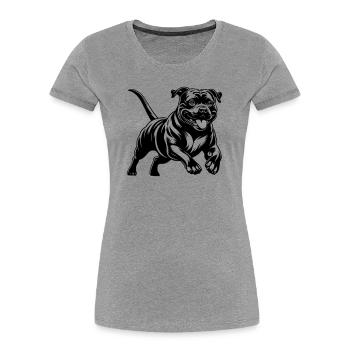 Staffordshire Bull Terrier - Women's Premium Organic T-Shirt - heather grey - Front - Mia (176cm)
