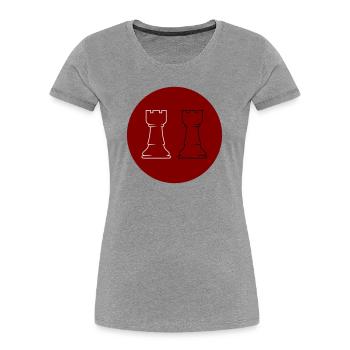Échecs 2 Tours - T-shirt bio Premium Femme - gris chiné - Devant - Mia (176cm)