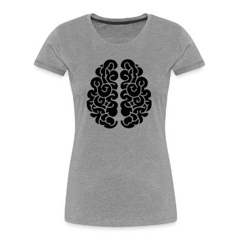 Gehirn - Frauen Premium Bio T-Shirt - Grau meliert - Vorne - Mia (176cm)