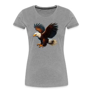 Eagle - Women's Premium Organic T-Shirt - heather grey - Front - Mia (176cm)