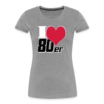 80s Party Retro Fun Shirt, chemise à thème des années 80 (25) - T-shirt bio Premium Femme - gris chiné - Devant - Mia (176cm)