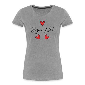 WEIHNACHTEN. FROHE WEIHNACHTEN. FROHE WEIHNACHTEN. NEUJAHRSTAG - Frauen Premium Bio T-Shirt - Grau meliert - Vorne - Mia (176cm)