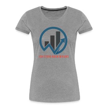 Abstraktes Business- und Wachstumsmotiv - Frauen Premium Bio T-Shirt - Grau meliert - Vorne - Mia (176cm)
