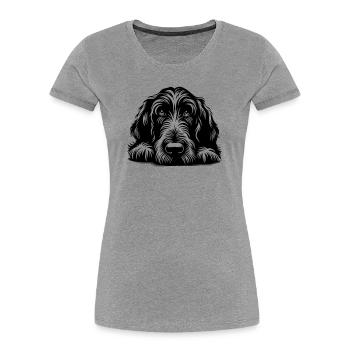 Spinone Italiano Head with Paws - Women's Premium Organic T-Shirt - heather grey - Front - Mia (176cm)