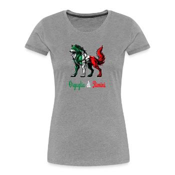 The pride of Rimini Italy flag - Women's Premium Organic T-Shirt - heather grey - Front - Mia (176cm)